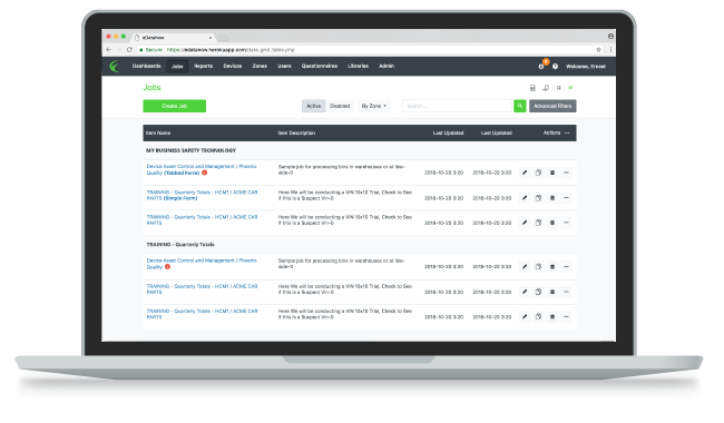 screenshot of E-Data Now! Inspection Software